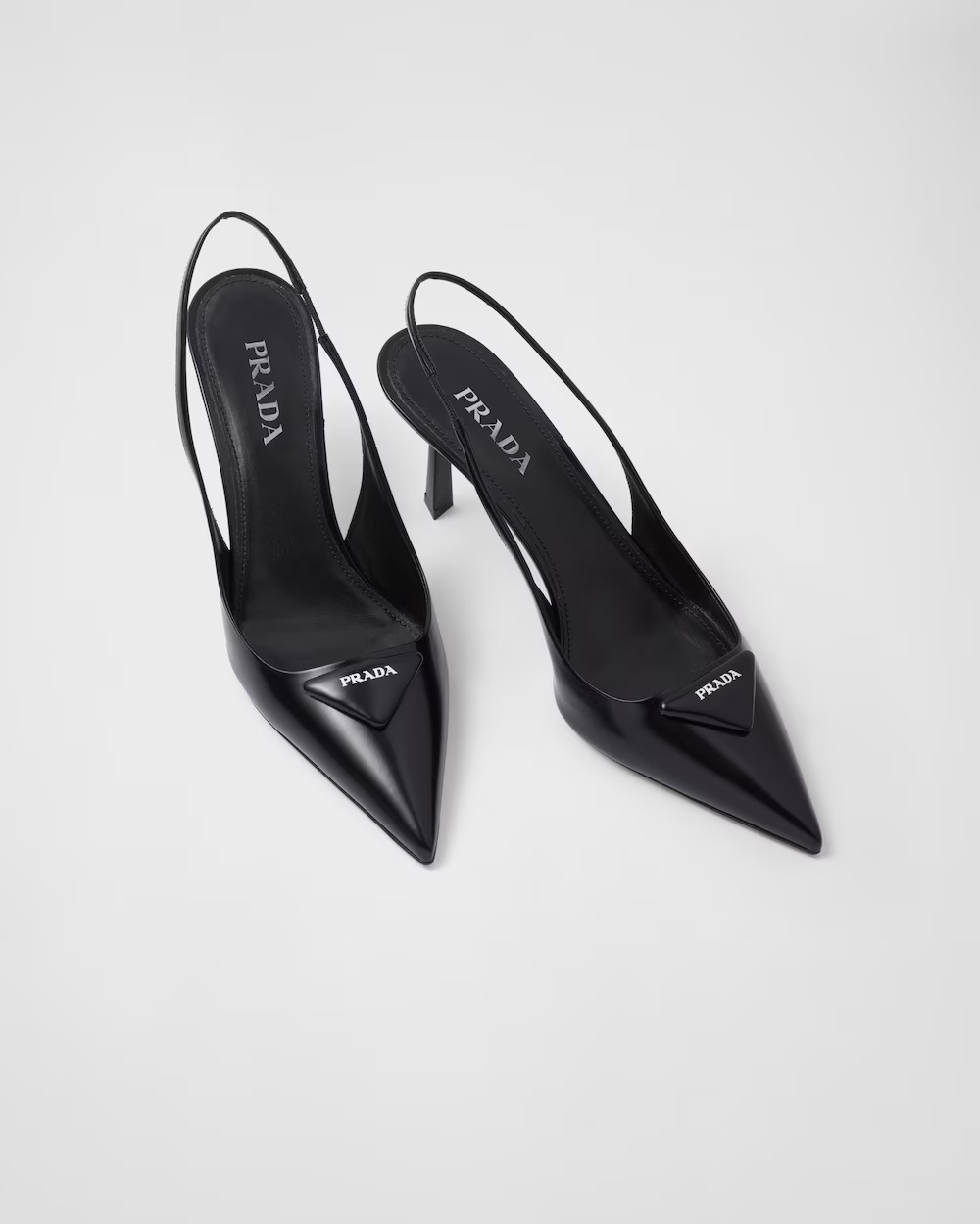 Brushed leather slingback pumps